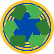 Preto e Verde Reciclagem Meio Ambiente Terra Flechas Cartaz (180 x 180 px)